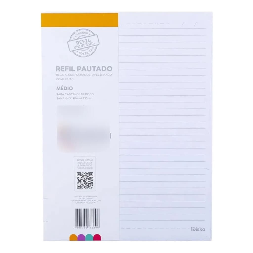 Refil Para Caderno Inteligente Médio 50 Folhas Disko Escolar
