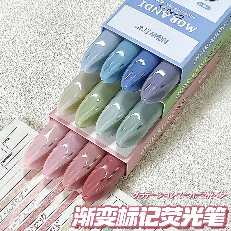 Marcador gradiente de cabeça única ins marcador japonês de alta aparência de três cores marcador de caderno chave de est