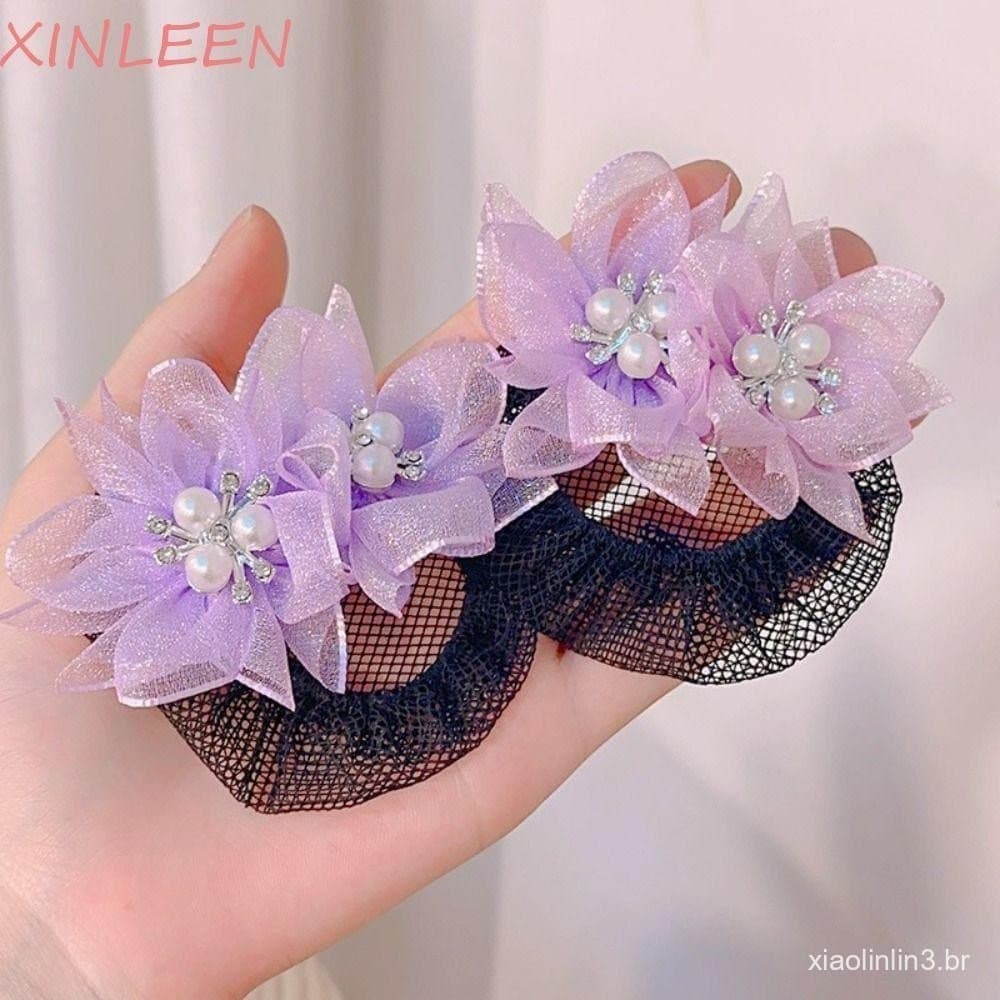 XINLEEN Snood Spring Clip , Princesa Malha Estrela Redes De Cabelo , Colorida Invisível Lantejoulas Crianças