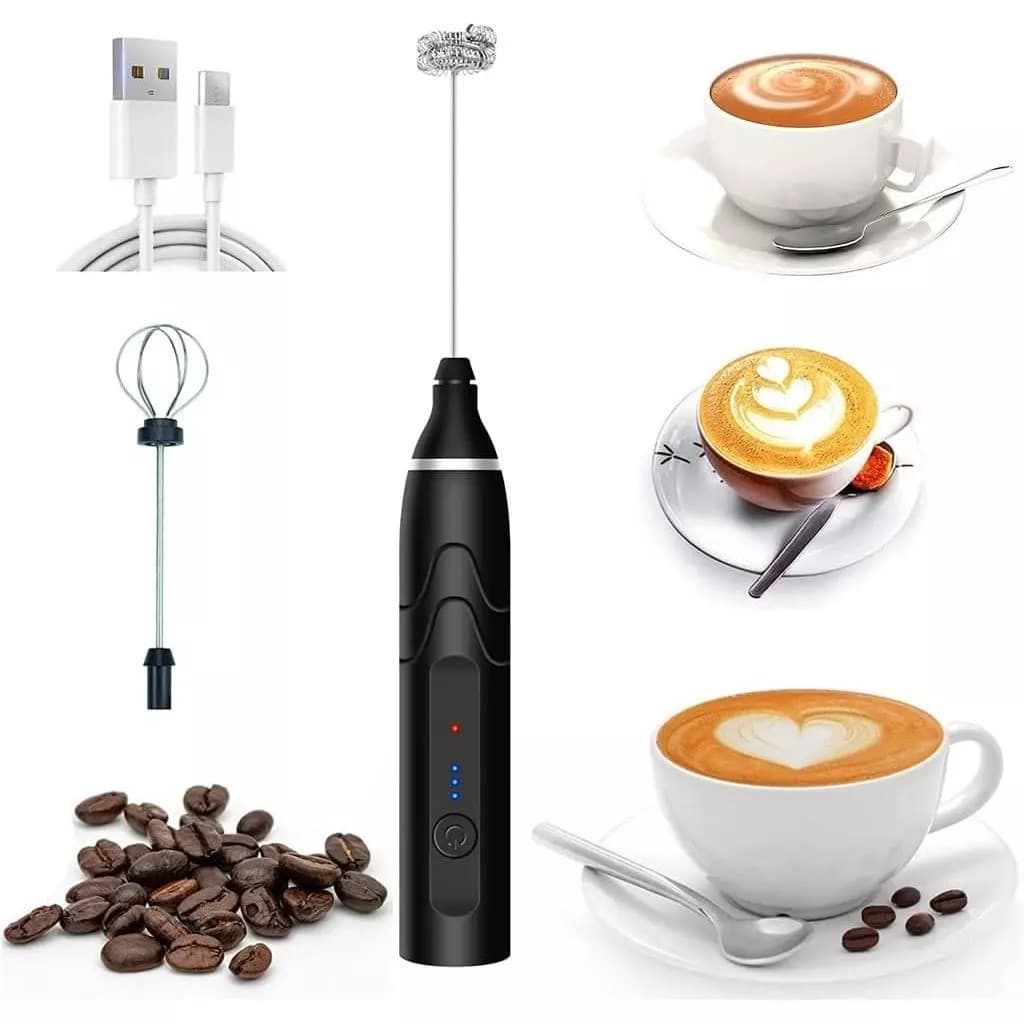 Mini Mixer Portátil Misturador de Bebidas Batedor Espumador de Leite USB Recarregável Cozinha Cafe Ovo