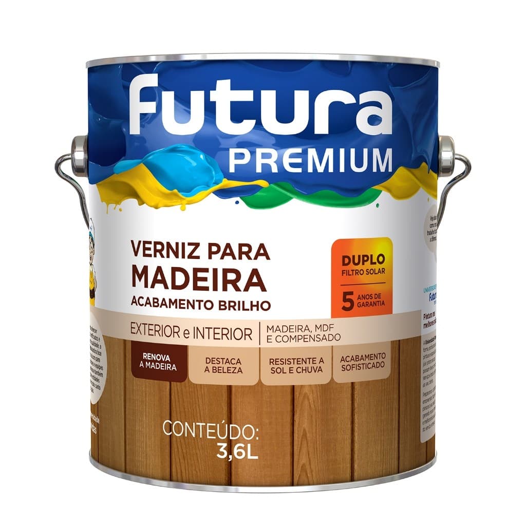 Verniz Para Madeira Proteção Triplo Filtro Futura 3,6l Cores