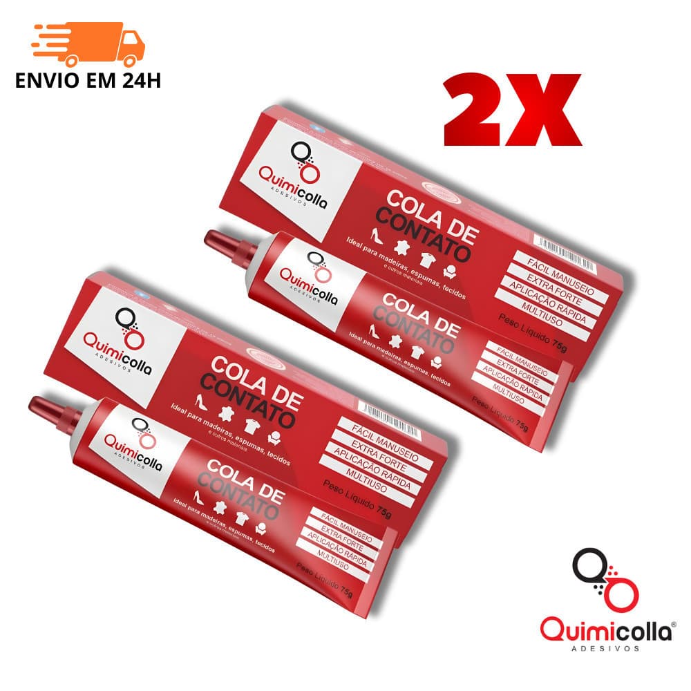 TOP 2x Cola De Sapateiro Bisnaga 75g - Quimicolla - Cola de Contato Tipo Cascola ENVIOS RÁPIDOS
