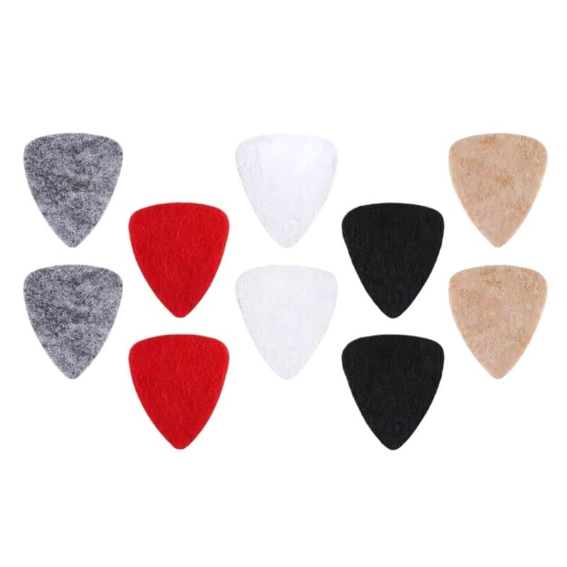 Estone 10 Palhetas Feltro Macio Para Guitarra, Textura Densidade, Palheta Ukulele