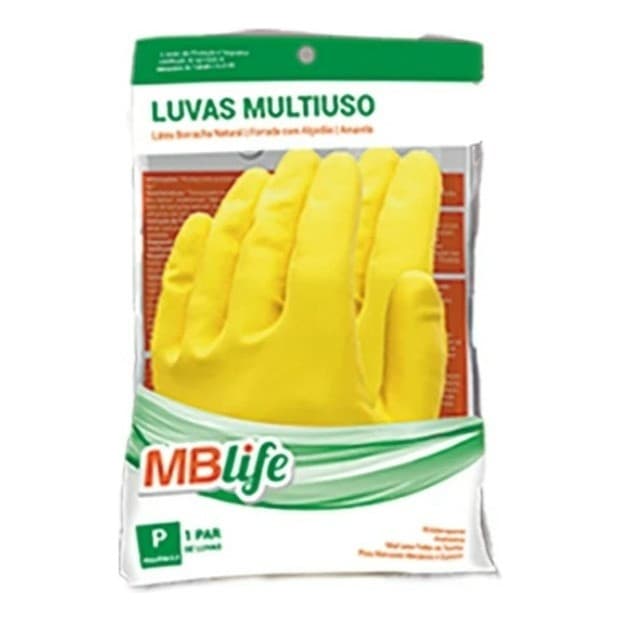 1 Par Luva Borracha Multiuso Limpeza Jardim Tamanho G