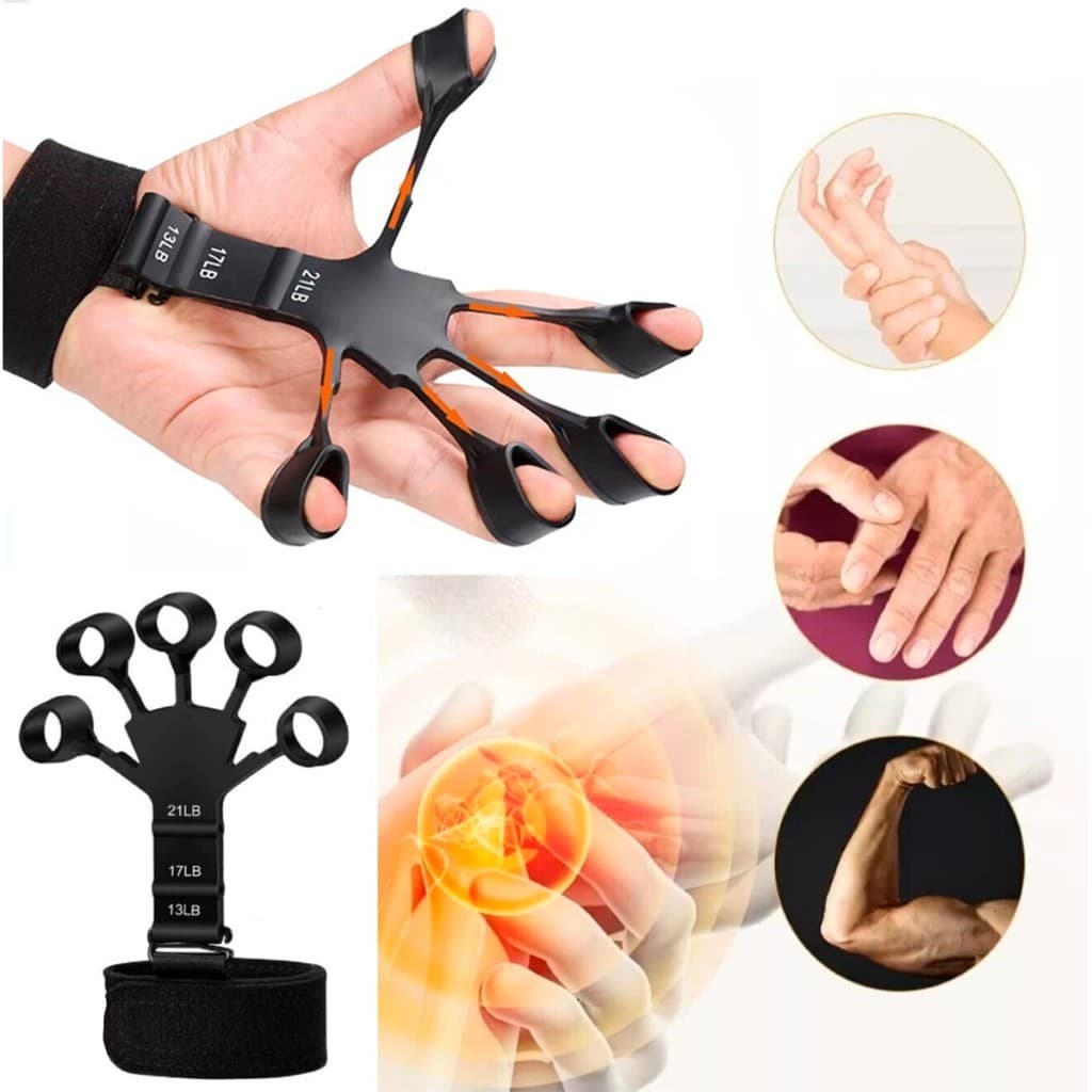 Extensor Fortalecedor Exercitador de Dedos e Mão Fisioterapia 3 Níveis Resistentes Artrite Tendinite