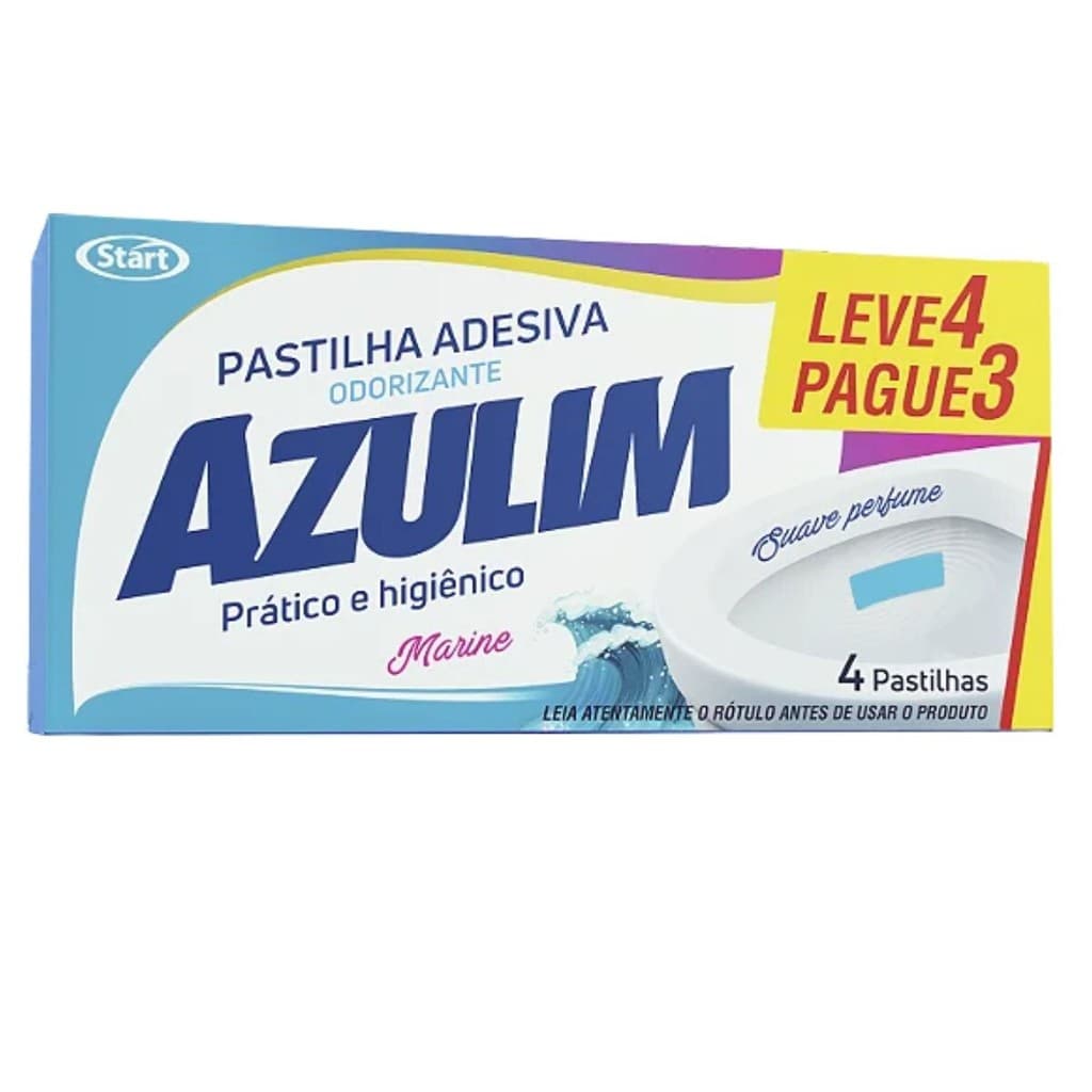 Pastilha Adesiva Sanitária Azulim Marine Com 4 Adesivos