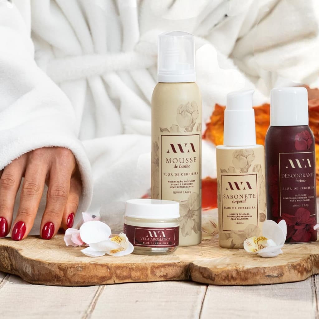 Kitpresente Spa Pele Sabonete Espuma Banho Desodorante Vela.