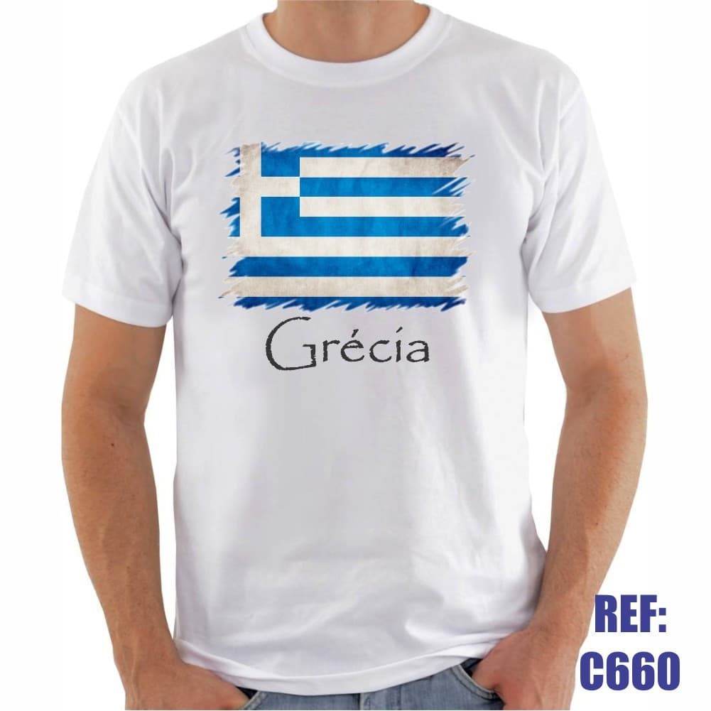 Linda Camiseta Premium Grécia Bandeira Bandeira País Envio Imediato Em Algodão Postagem Rapida