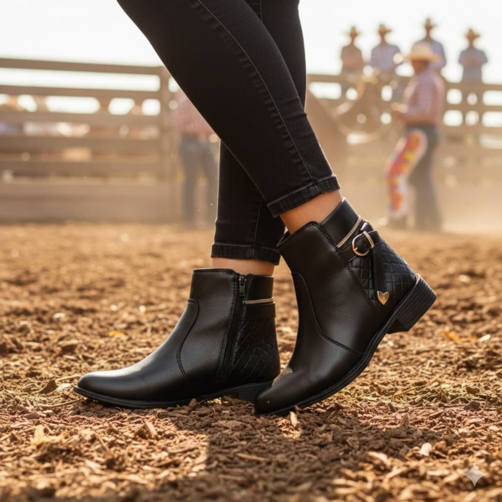 Bota Feminina Estilo Country Para Rodeio Festa Junina São João Quermesse Estilo Sertanejo Cano Curto