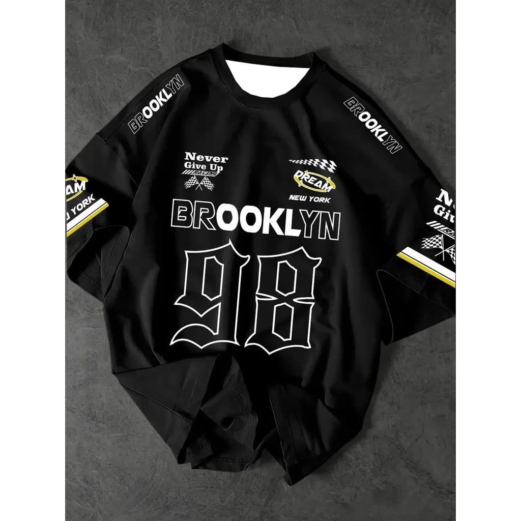 Tshirt Feminina Brooklyn 98 Lançamento Camiseta 100% Algodão Camisetão Solta Plus Size Camiseta - R&V Collection