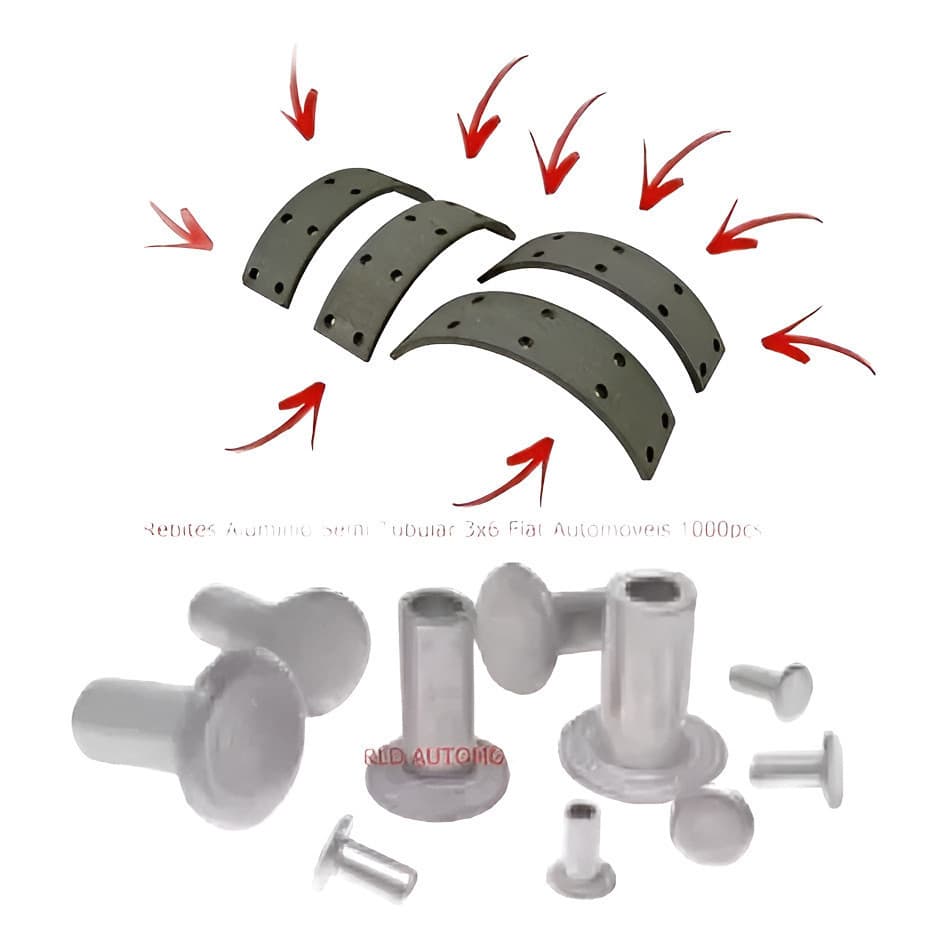 Rebites Alumínio Semi Tubular 3x6 Fiat Automóveis 1000pçs