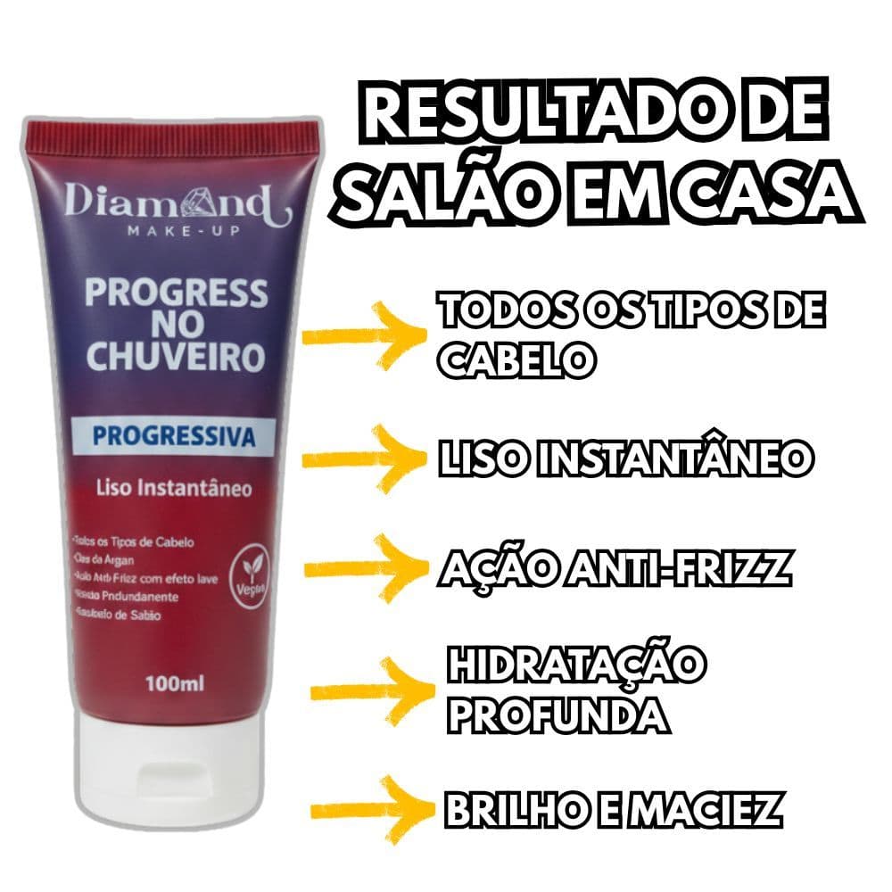 Progressiva Diamond No Chuveiro - Liso Sem Formol Termoativado