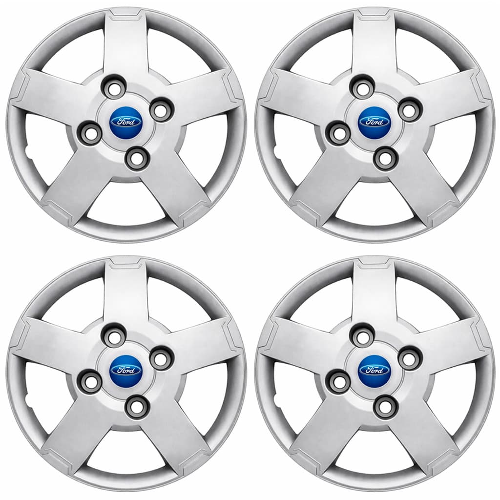 Jogo 4 Calota Aro 13 Ford Ka 2008/2012 Fiesta Escort Courier C/ Emblema Azul