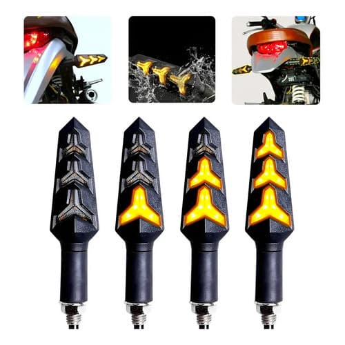 4 Setas Piscas Led Kawasaki Z300, Z650, Z750, Z800 E Z1000 Preto