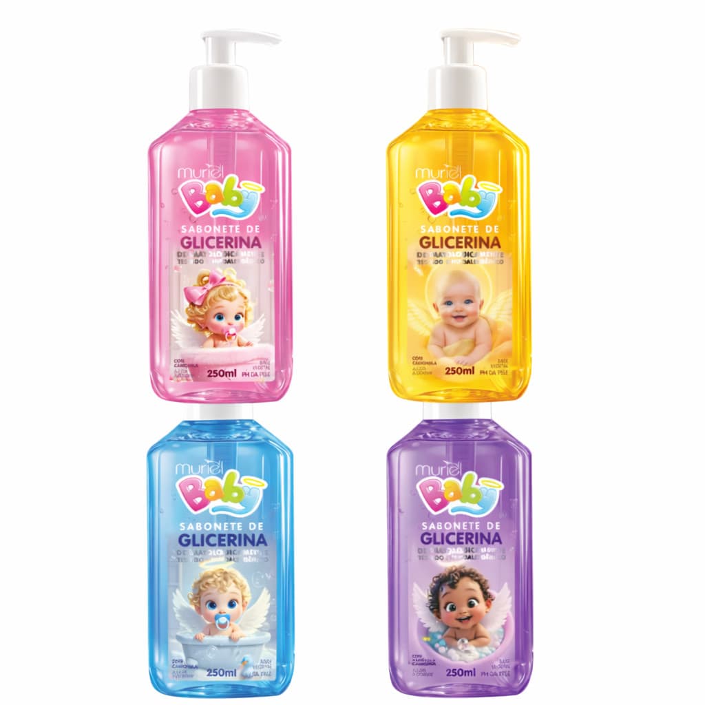 Sabonete liquido glicerinado Baby com válvula 250ml - Muriel