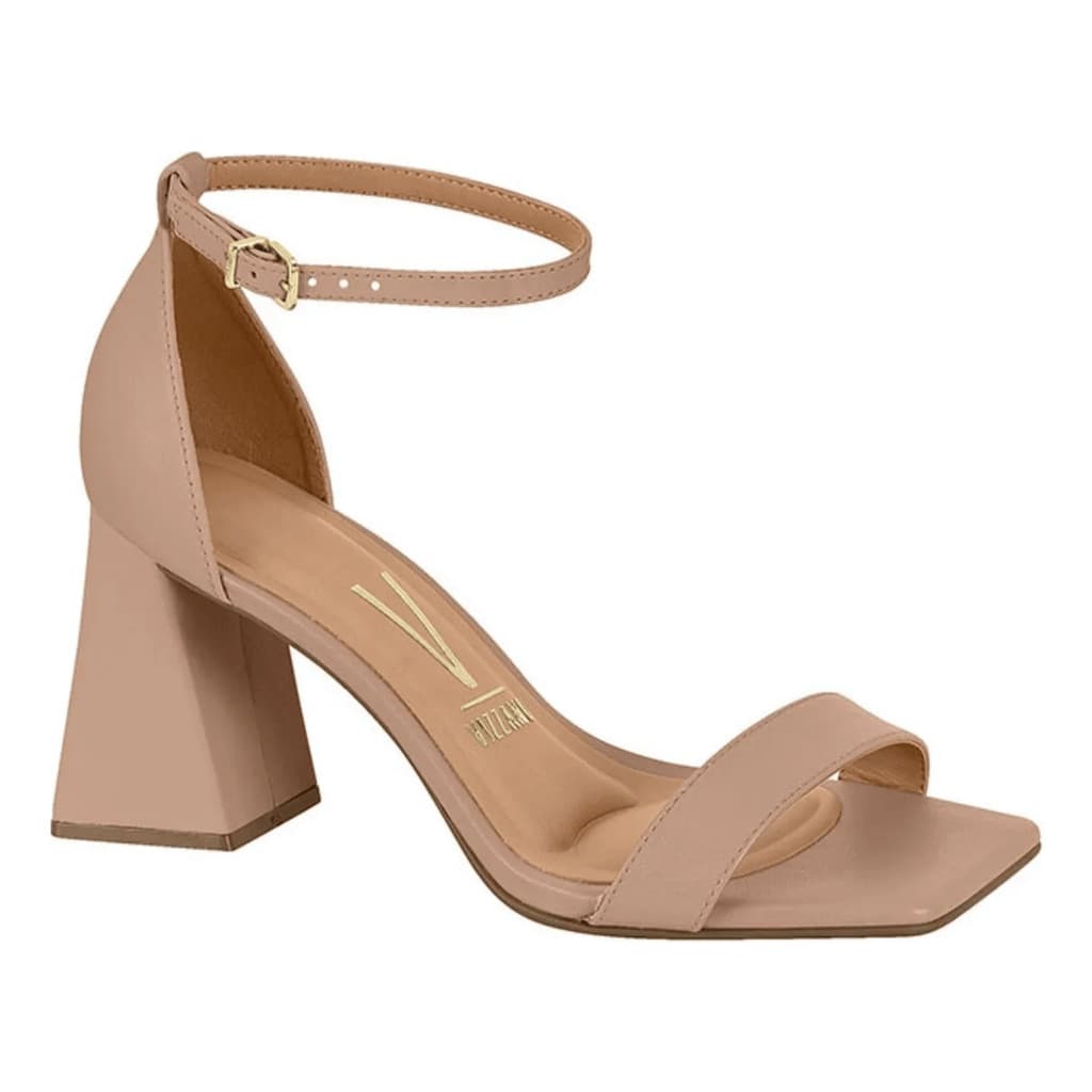 Vizzano Sandália Nude Feminina Fecho Ajustavel Estilo Casual