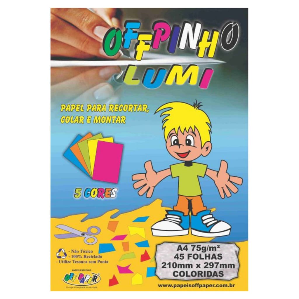 Folhas Papel Neon Criativo Lumi Fluorescente 5 Cores | Papel para Recorte, Colagem e Atividades Escolares
