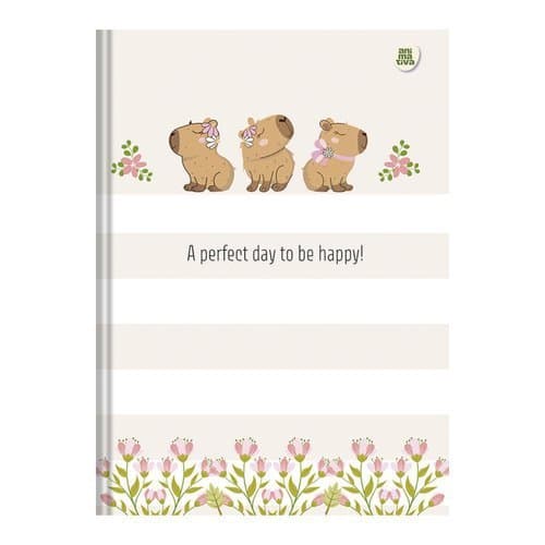 Caderno Costurado Capivara 160 Folhas Papel Quality Escolar Oficina Diário