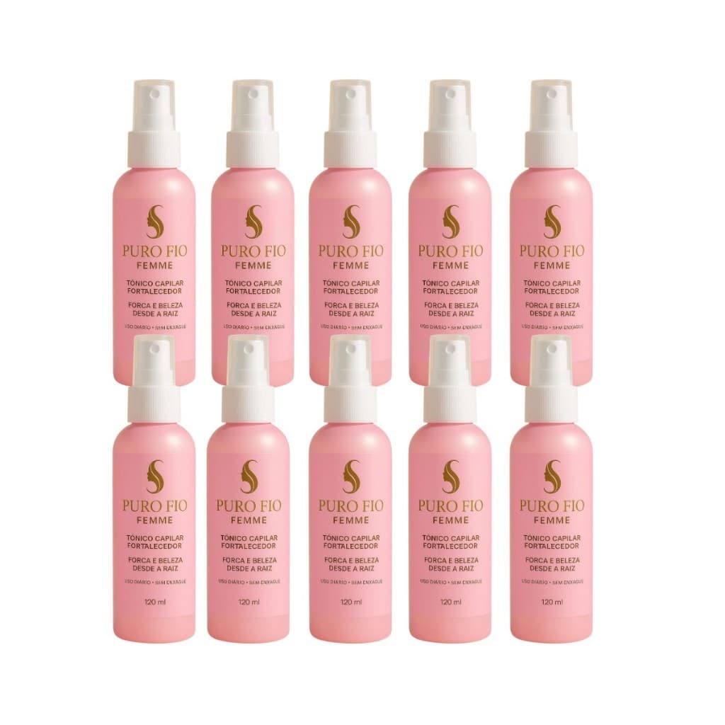 Kits 1 a 10 unidades Tonico Capilar Serum Femme de Crescimento antiqueda 120ml Cabelo Sobrancelha Envio Imediato
