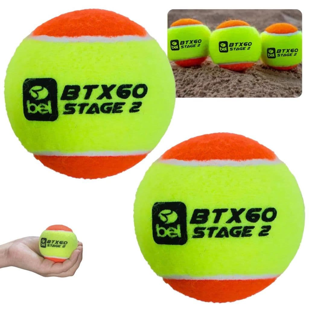 Kit 2 Bolas de Beach Tennis Btx 60 Stage 2 Bolinhas Tenis de Praia Esporte Treino de Areia Bel