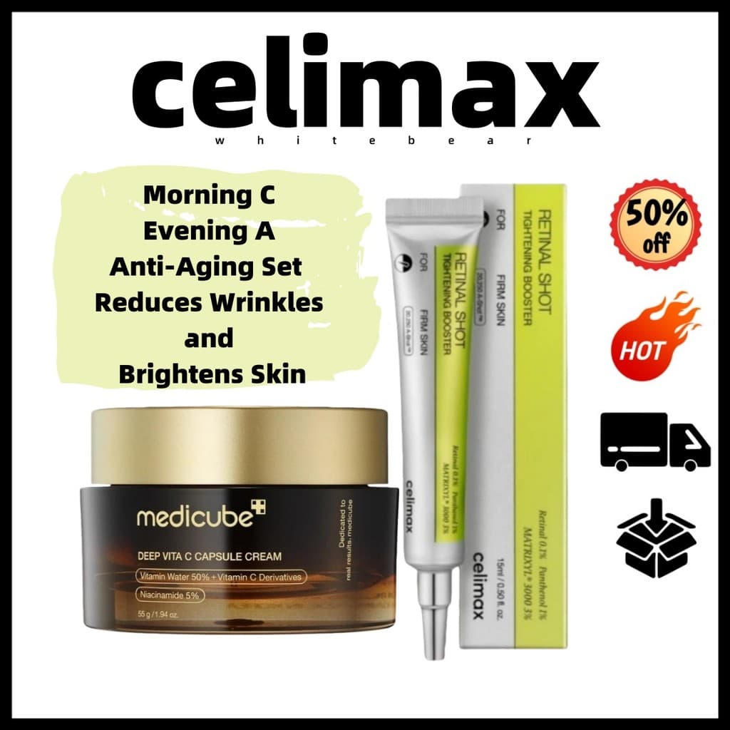 6.6celimax Creme Cápsula De Vitamina C Profunda + medicube Para Olhos Vita-A | Reparação De Barreiras Firmador Pele