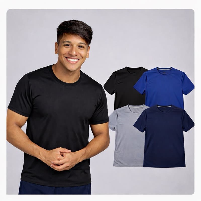 Camiseta lisa poliéster DryFit unissex Academia Corrida Futebol Esportes Confortável