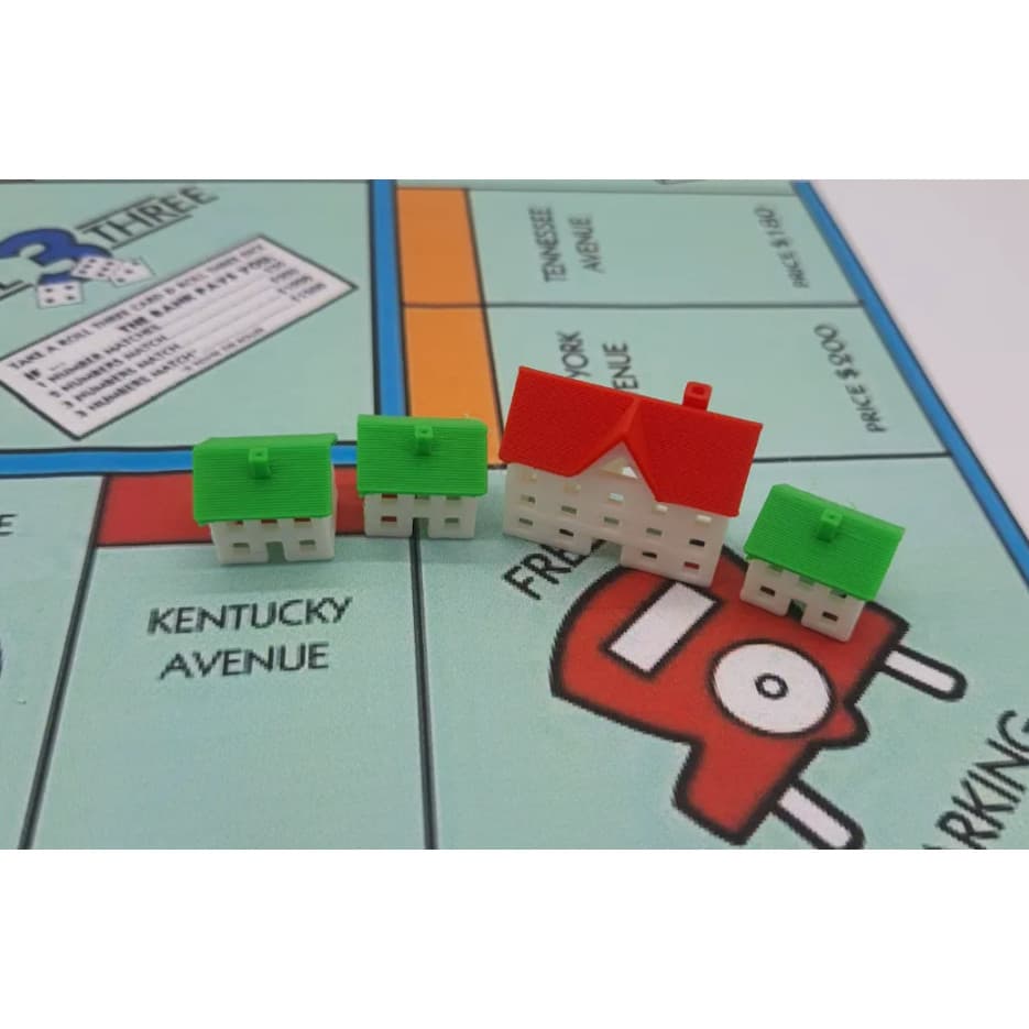 Conjunto 44 Peças reposição Casinhas e Hotéis para Monopoly - Edição Exclusiva