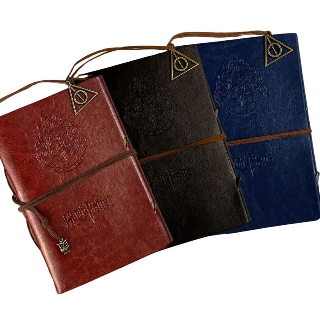 Caderno Harry Potter Fichário Capa de Couro Sintético