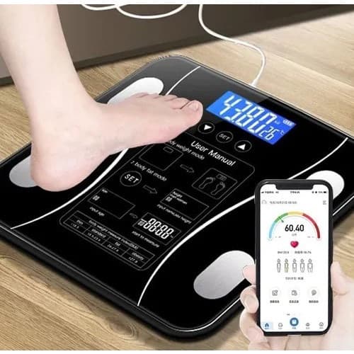 Balança Digital Bioimpedância Profissional 180KG Com Aplicativo de Celular Para Medir Massa Corporal, IMC, Para Consult