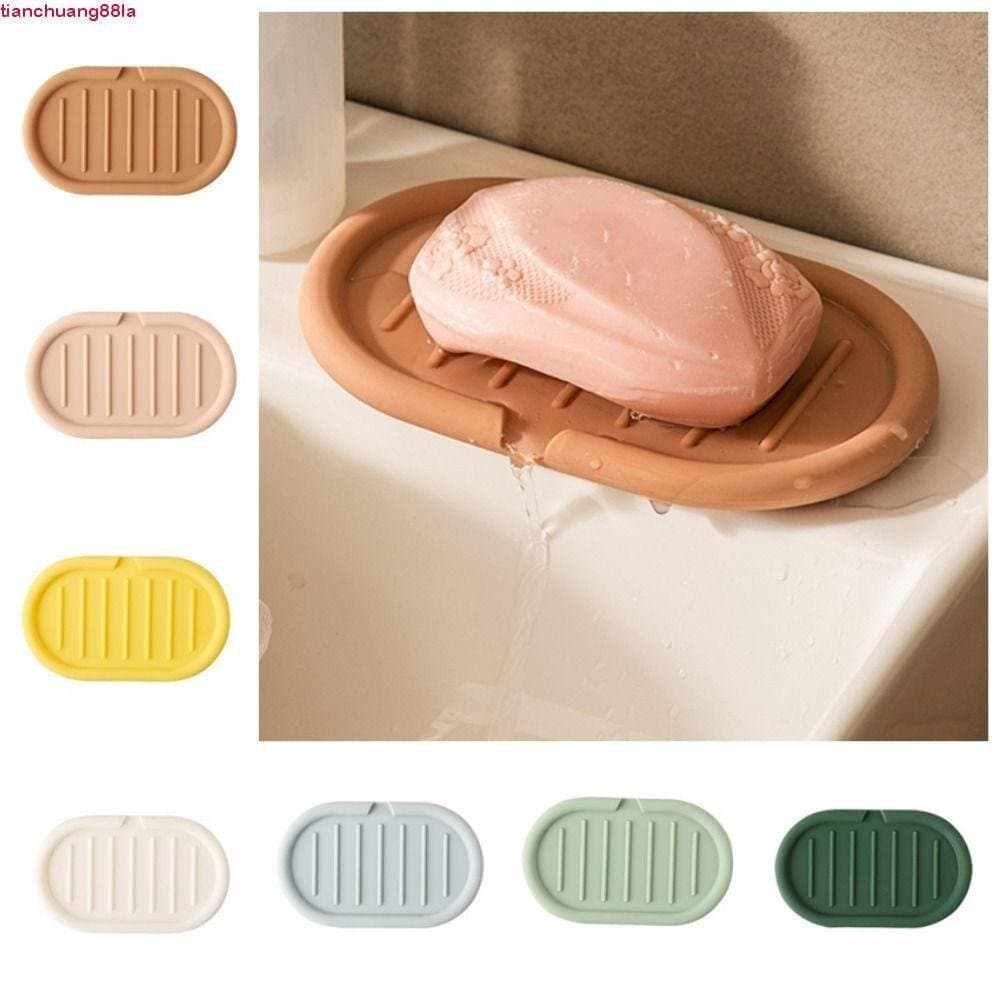 Recipiente De Sabão TIANCHUANG , Suporte De Saboneteira De Silicone Com Drenagem Automática , Placa Antiderrapante Criat