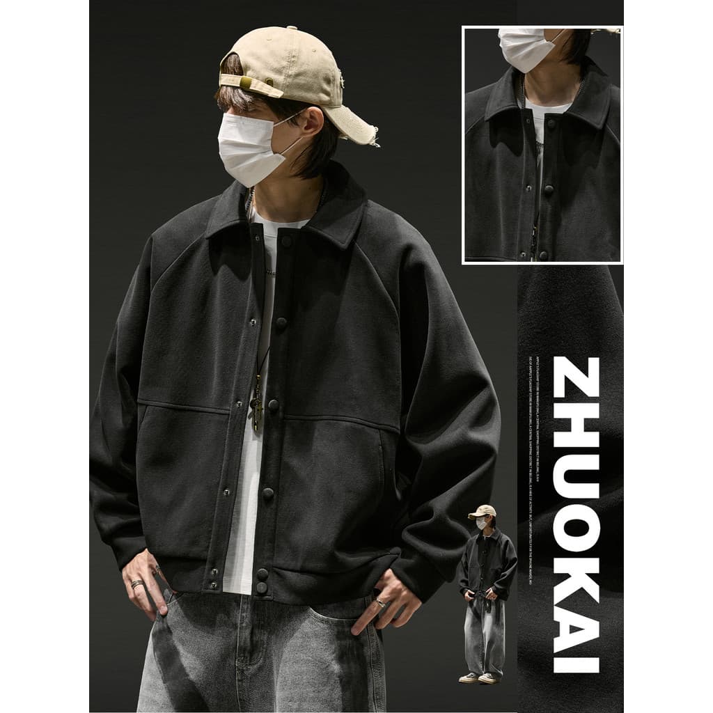 Cleanfit lapela jaqueta masculina outono inverno americano Retro meninos casaco outono masculino Casual topo