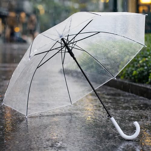 Guarda Chuva Transparente Automático Reforçado 8 Varetas Transparente