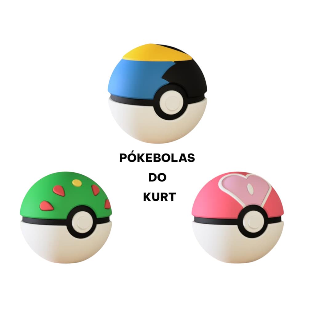 Pokebolas Love Moon Friend Ball Bola Kit 3 Kurt 2a Geração