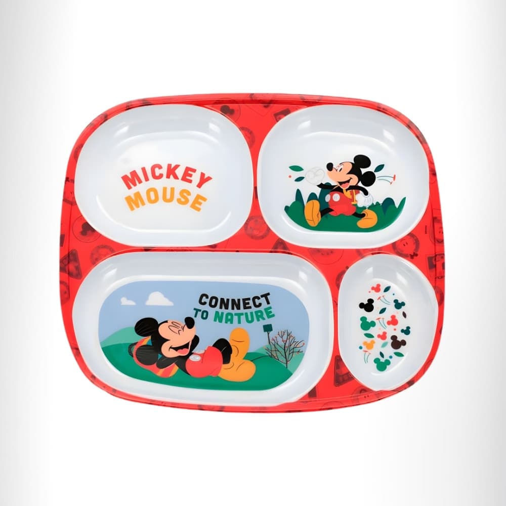 Prato Infantil Melamine Divisórias Mickey Mouse Disney