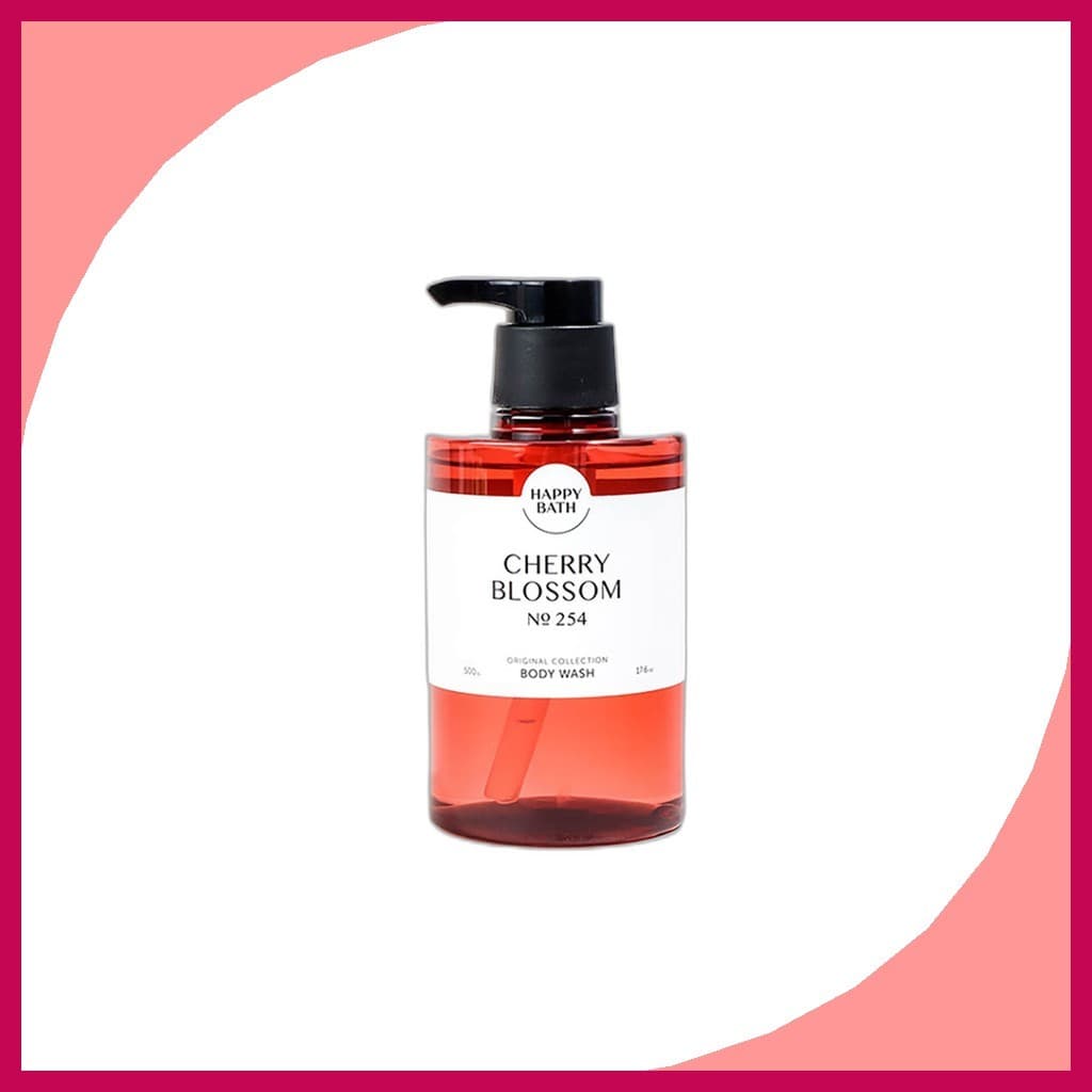 [daiso] Happy Bath Coleção Original Sabonete Líquido Flor De Cerejeira , 500g , 1 Unidade/Coreano/Aroma Floral Da MCYMA