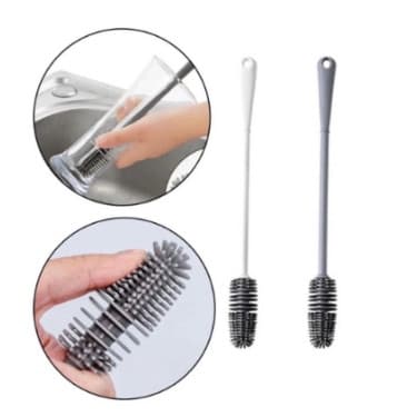 Escova De Silicone  Limpeza Garrafa Mamadeira Copo Taça