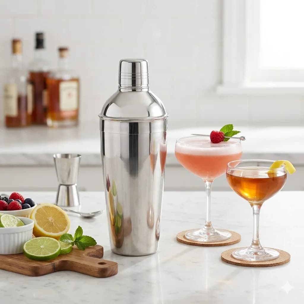 Coqueteleira Cobbler Inox 500ml Profissional Drinks Coquetéis Bebidas Bar Casa Festas Misturador Inoxidável