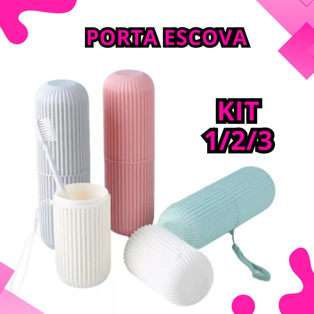 1/2/3 Estojos Porta Escovas De Dente E Creme Dental Portátil Viagem Bolsa Escola