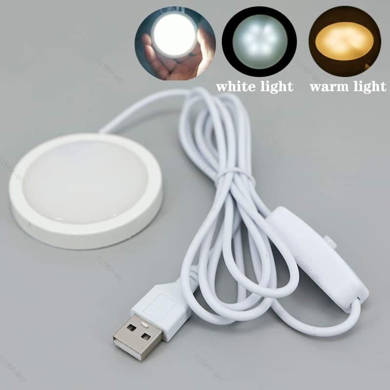 5V 3w Luz USB Branco Quente LED Sob O Armário Puck Interruptor Caso Prateleira Contador Iluminação Caravana Campista Mot