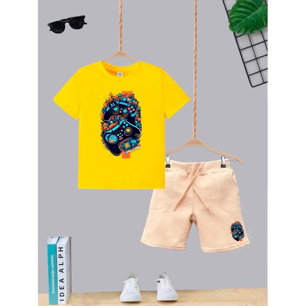Camiseta + Short Conjunto Infantil 2 Game Moda Teen Conjunto De Bermuda Juvenil Conjunto De Bermuda Juvenil