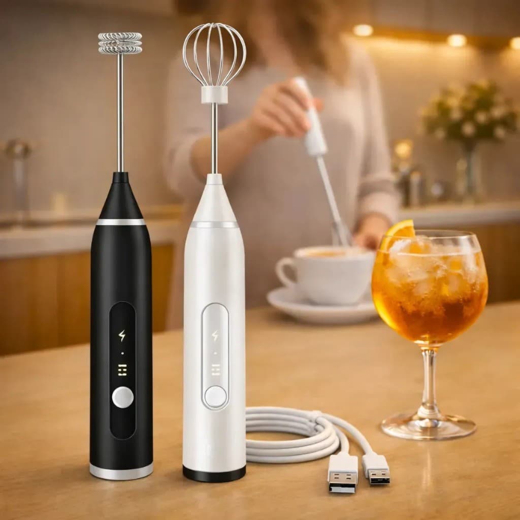 Mini liquidificador elétrico 2 em 1 liquidificador recarregável portátil adequado para batedor, proteína de soro de leit