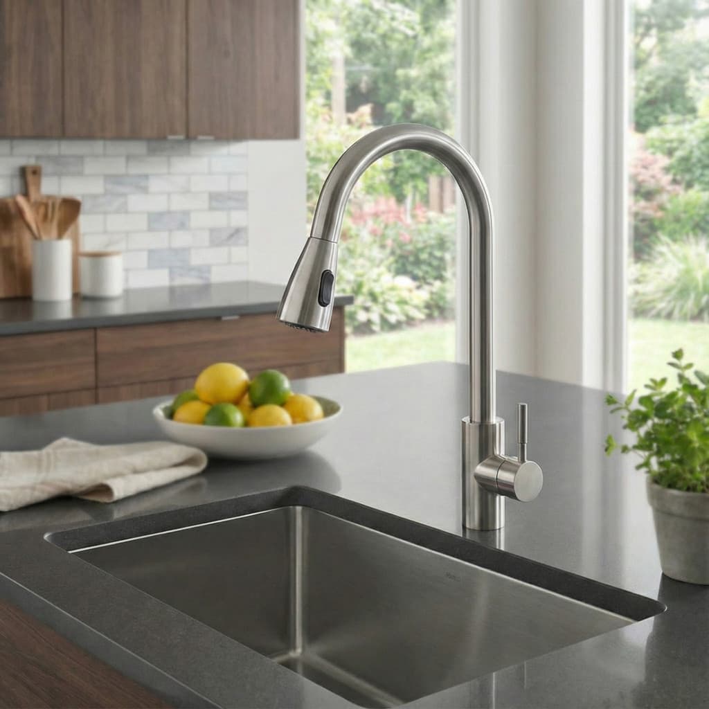 Torneira Gourmet Monocomando Premium Com Extensor Escovada Pia de Cozinha