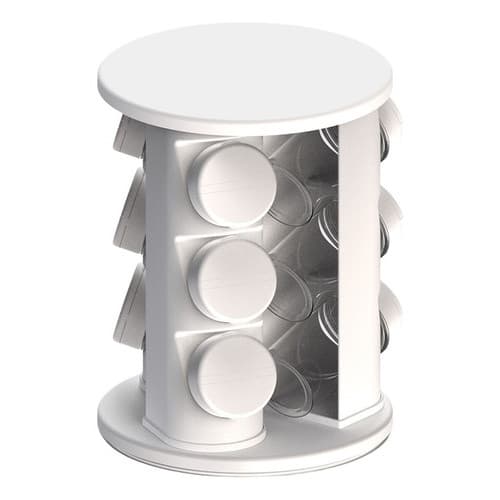 Porta Tempero Condimentos 9 Pote Giratório 360° Organizador Branco