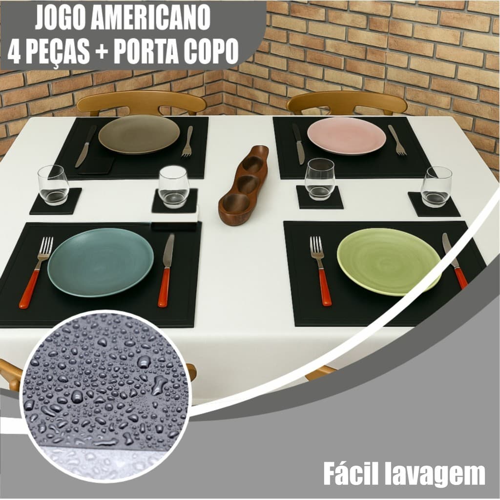 Jogo Americano Mesa Refeição Cozinha Tecido Resistente Estampado Colorido Kit Peças Decoração