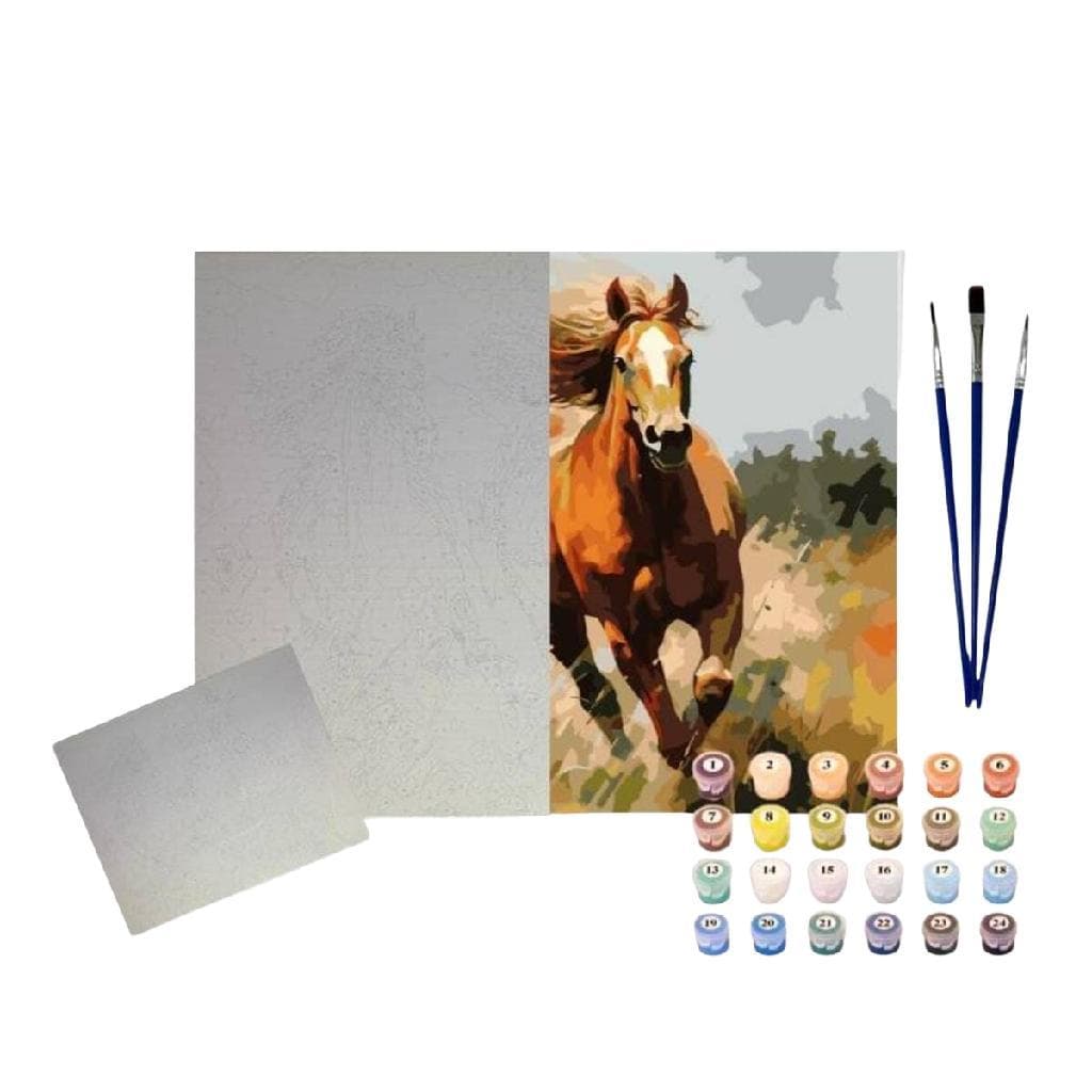 Pintura Numerada Arte Terapia 40X50cm Cavalos