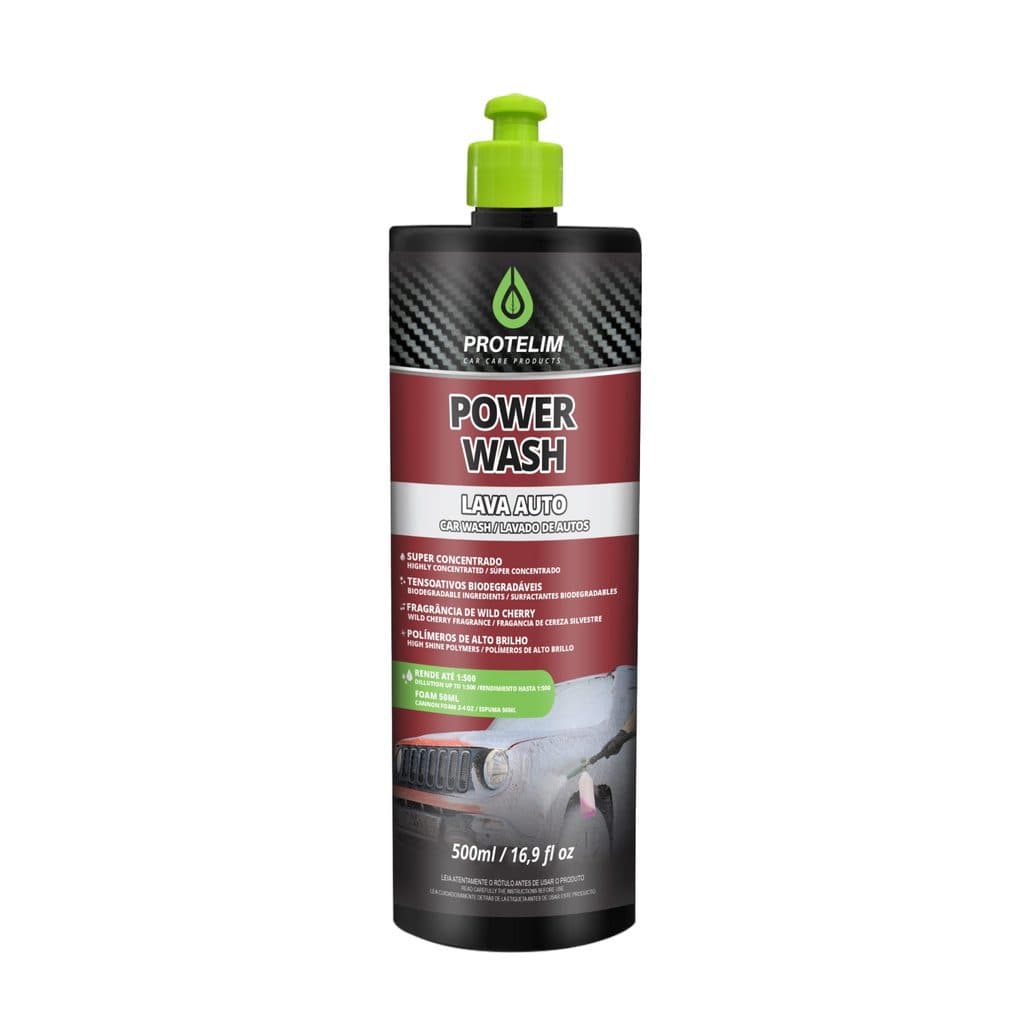 POWER WASH Sampoo 500ML NEUTRO Super Concentrado de Alto Brilho