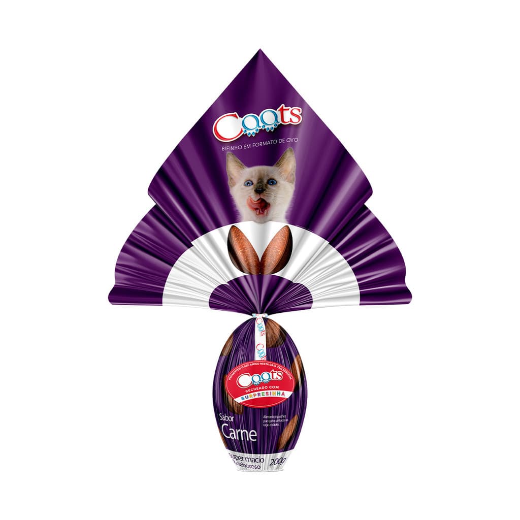 Kit Caats Ovo de Páscoa Gato Carne 200g 2Un