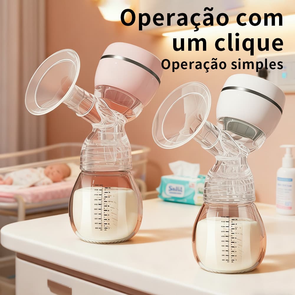 Bomba Automática de Tirar Leite Portátil com Alta Potência de Sucção Integrada Elétrica Silenciosa e Sem Dor Prática