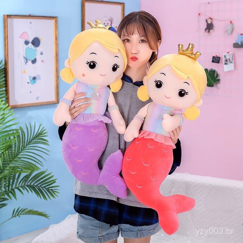 Almofada Sereia para Crianças, Presente de Aniversário, Princesa Fofa, Boneca de Pelúcia, Presente para Casal