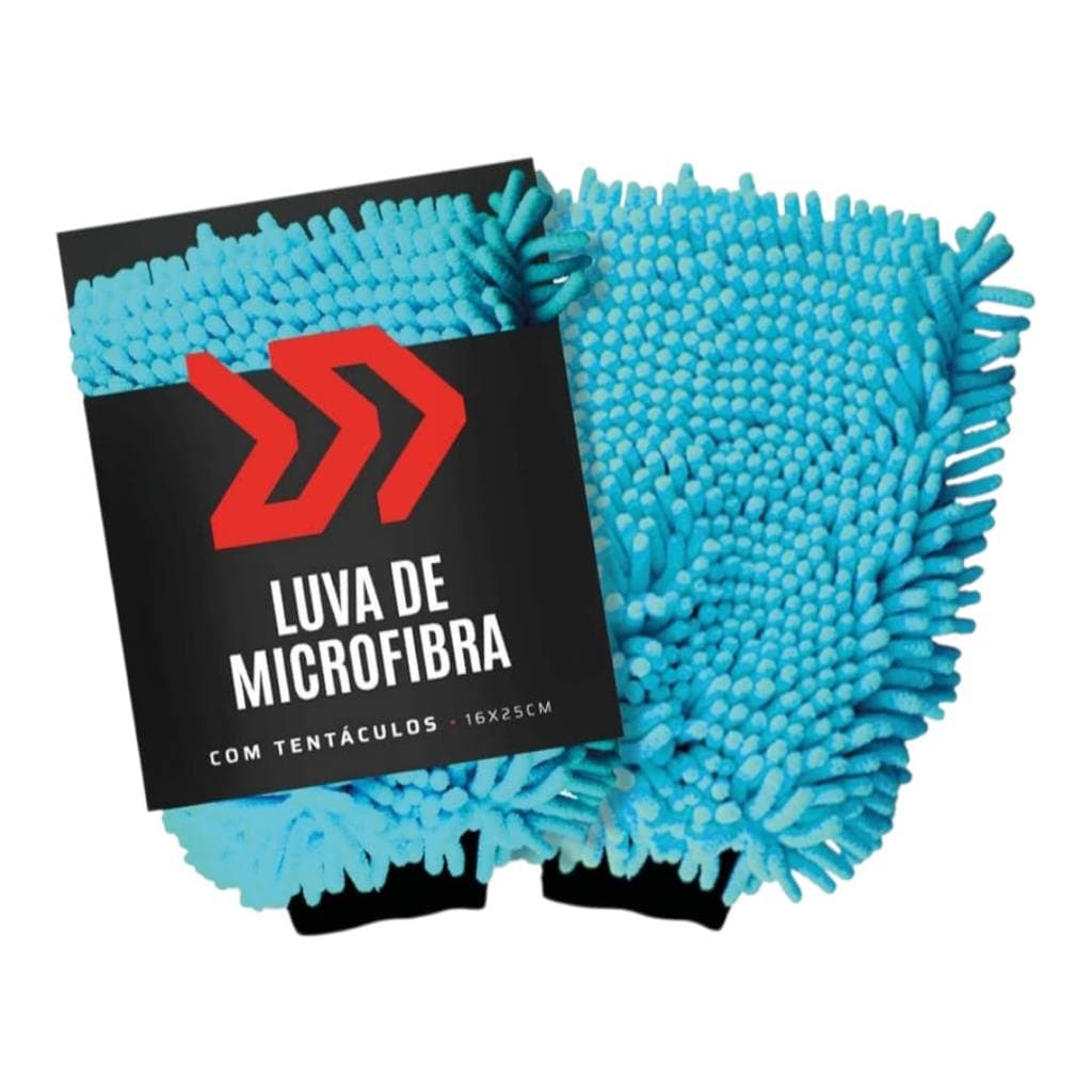 Luva De Microfibra Para Lavagem Autoamerica Tentaculos Azul